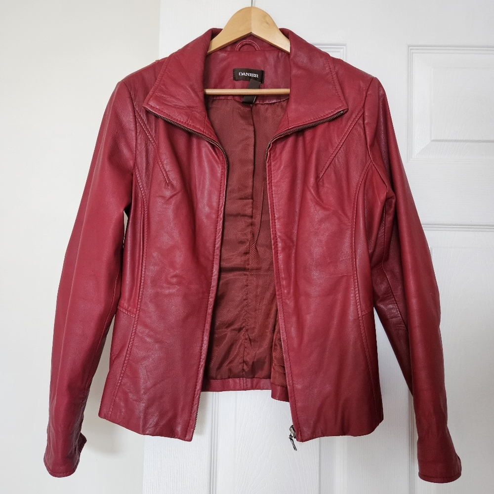 Danier Red Leather Jacket
